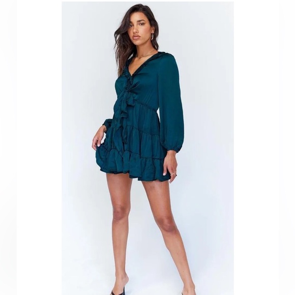 Princess Polly Randy Mini Dress In Teal Sz 10 Bin 317 - Picture 1 of 14